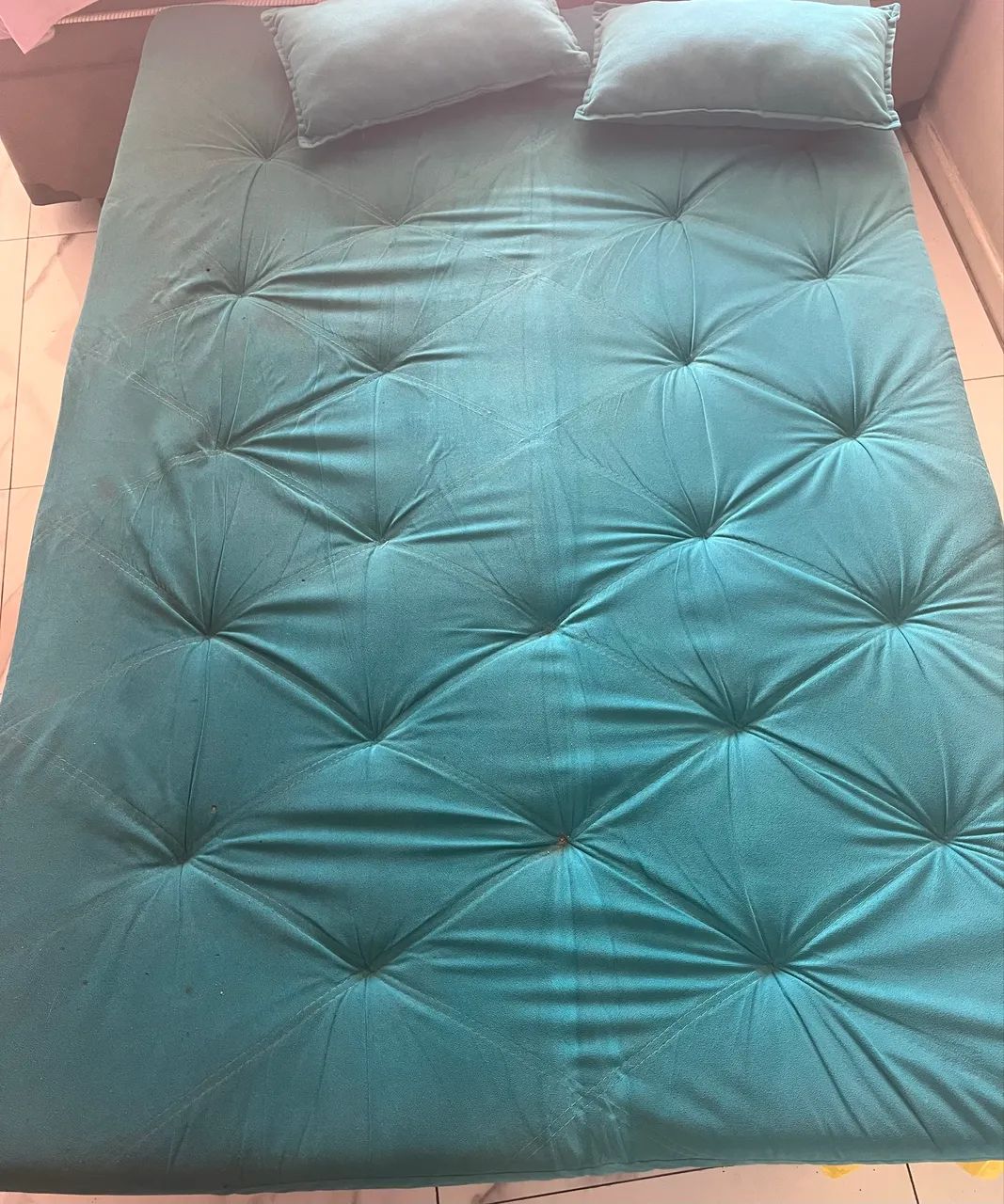 Sofá-cama Azul Turquesa - 3 lugares - Foto 3