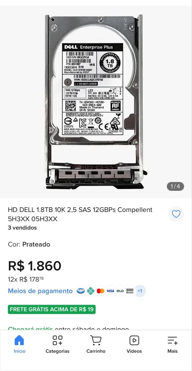 HD SAS 1.8Tb Servidor  - Foto 4