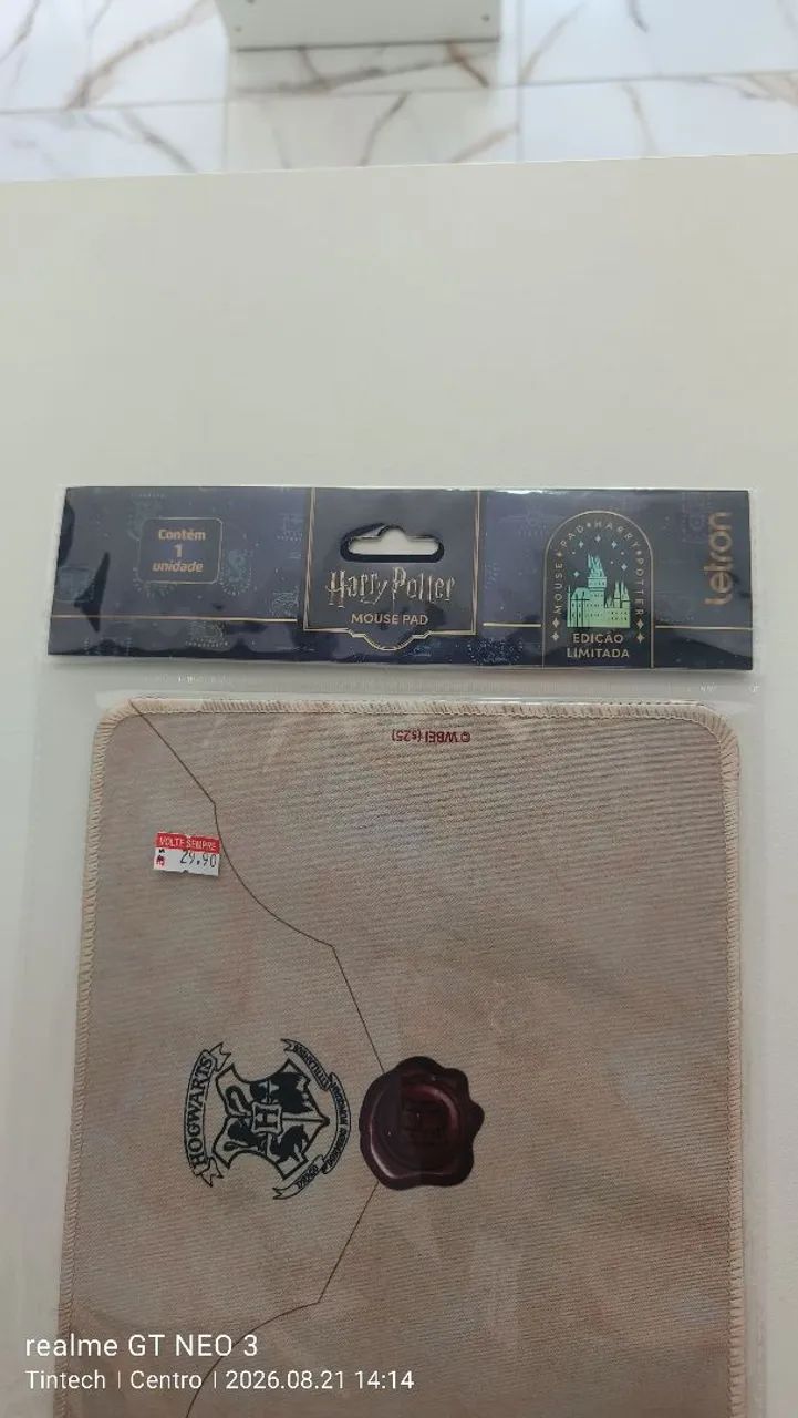 Mousepad Harry Potter Letron 26x21cm Licenciado - Foto 3