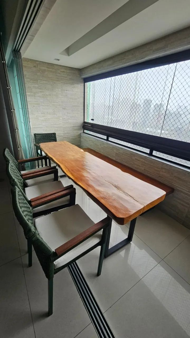 Mesa de varanda retangular em madeira maciça  - Foto 3
