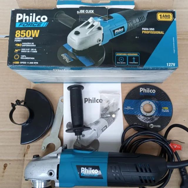 Esmerilhadeira Philco Force Pem01 850w -Lixadeira de Cinta Schulz   900W 110volts. - Foto 2