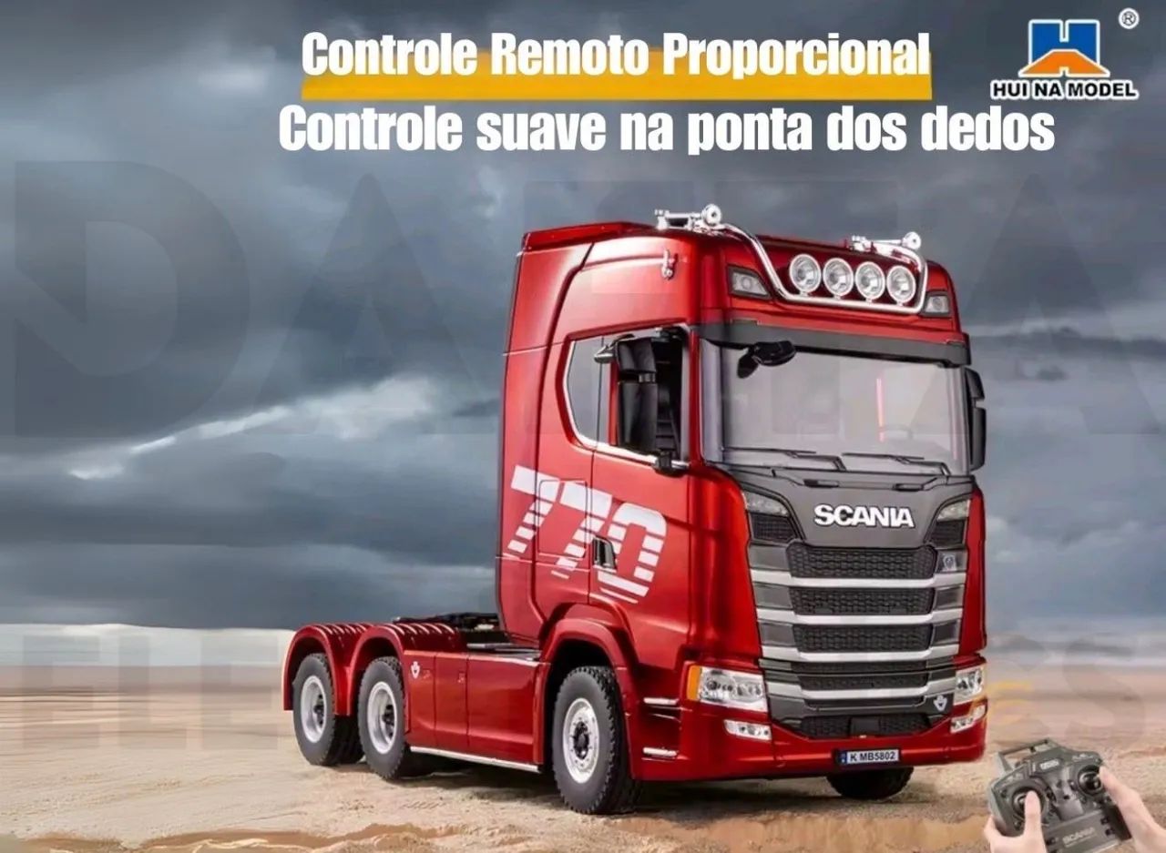 Scania Huina 1501 RC Car 770S RC Tractor Truck 1/18 + reboque