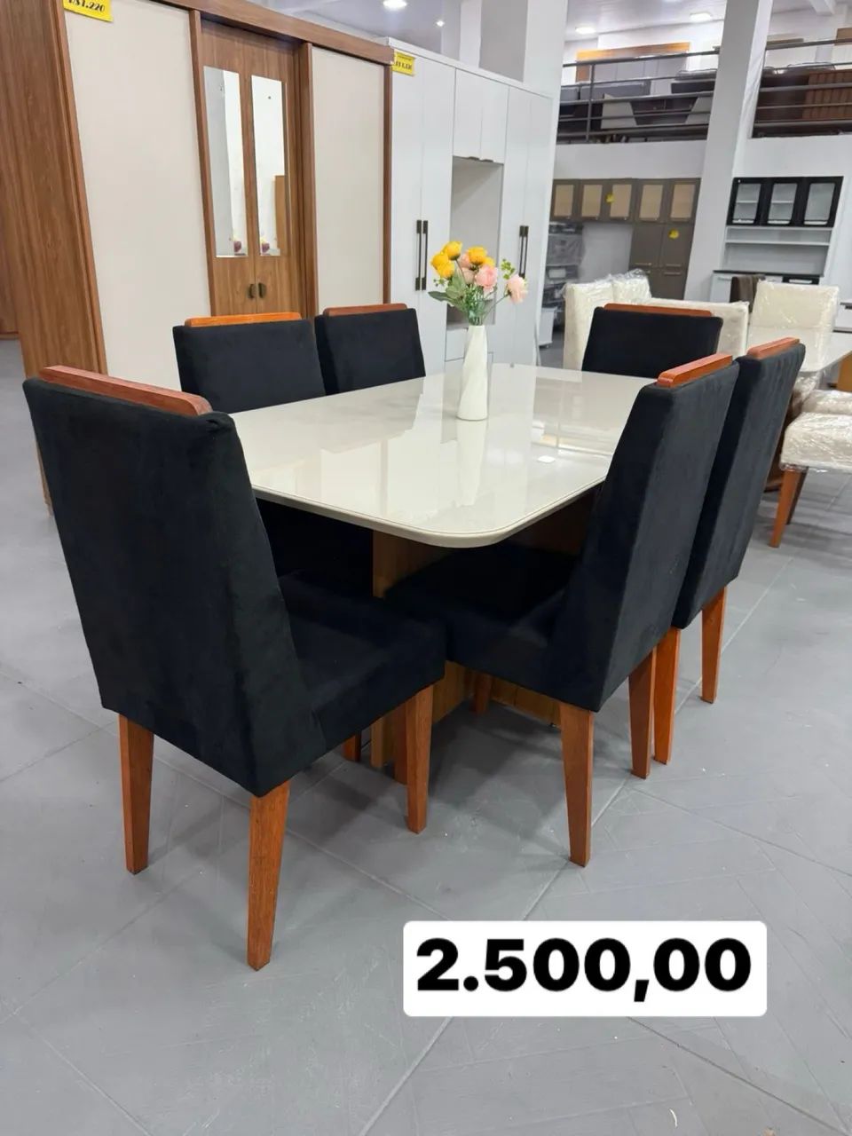 Conjunto de Mesa de Jantar+ 6 cadeiras (Entrega Grátis)