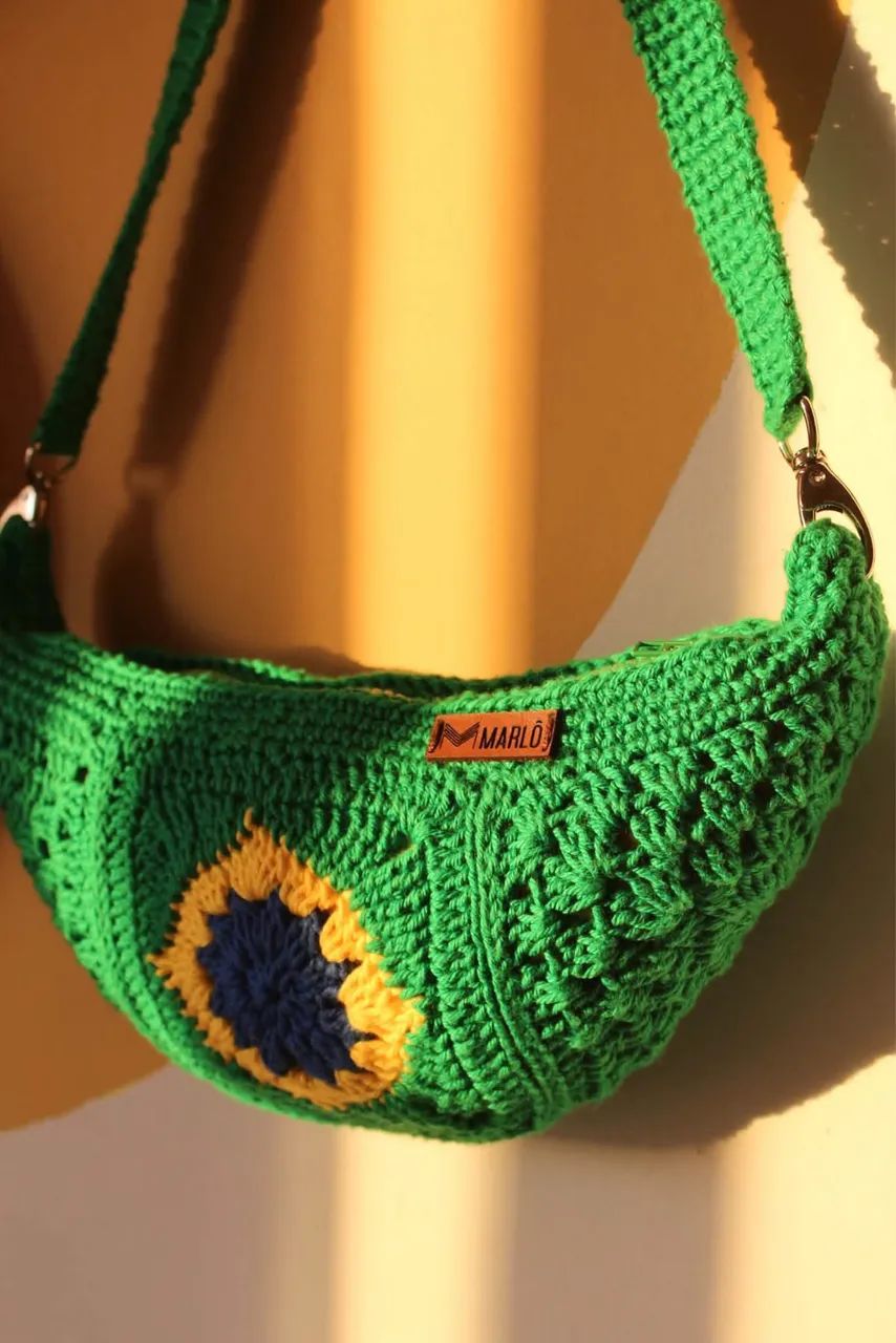 Pochete de crochê Brasil