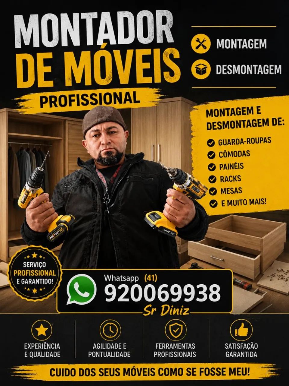 Marceneiro montador de móveis profissional