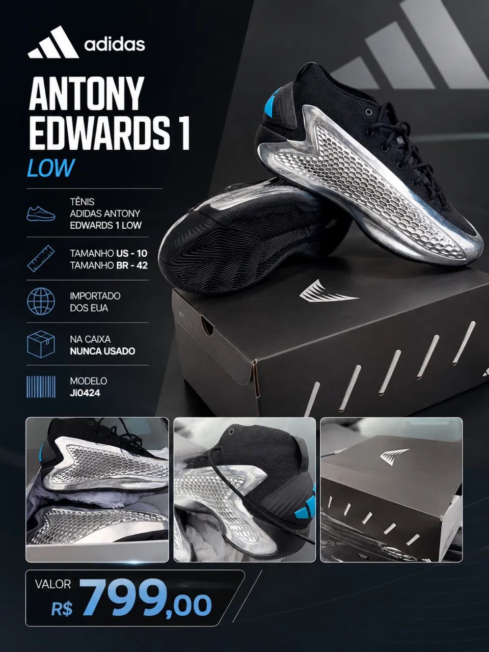 Adidas Antony Edwards 1 / 2 - Foto 4