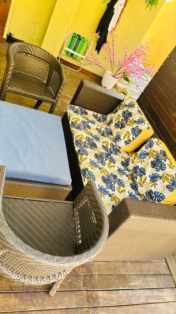 Conjunto de Varanda em Vime 