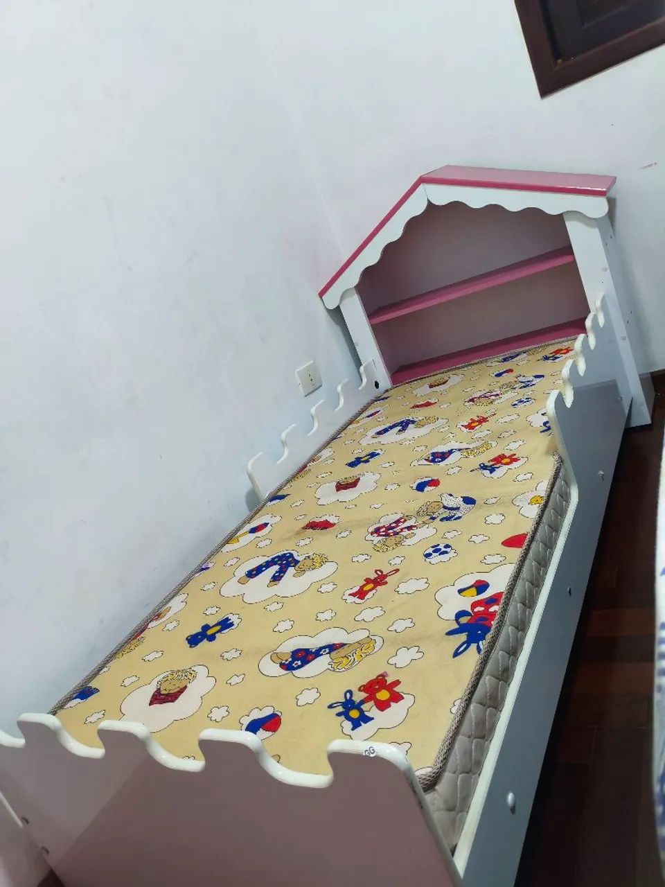 Cama infantil Juvenil Casinha Rosa  - Foto 4