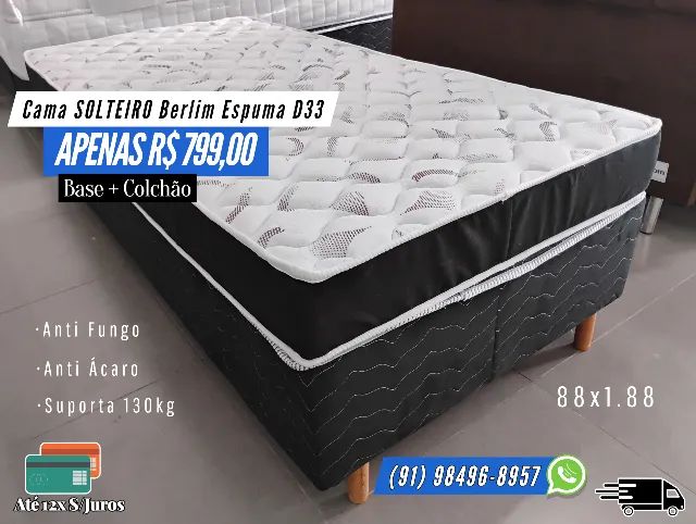 CAMA SOLTEIRO BERLIM ESPUMA D33