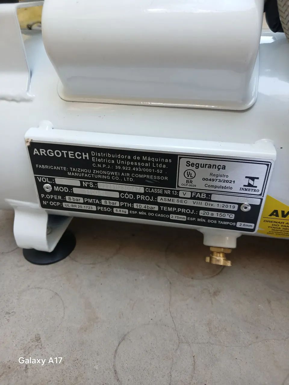 Compressor de ar 8l 220v