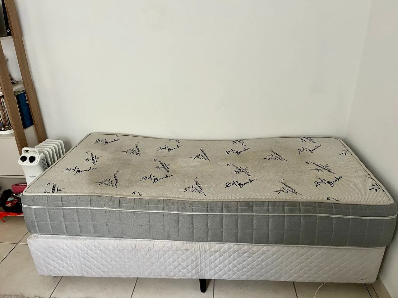 Colchão e box cama auxiliar solteiro