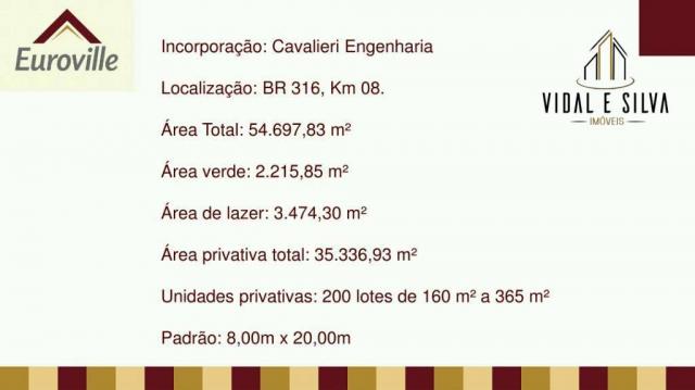 Condomínio euroville, terrenos, lotes residenciais, 160m² à 365m² - centro - ananindeua/pa - Foto 14