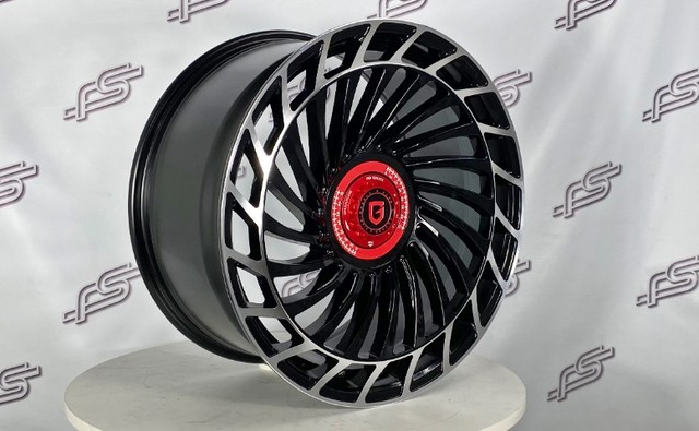 Rodas Gisa YA5642 Preto Diamantado 5x112 e 5x120 - 20x8,5 e 20x10 - Foto 3