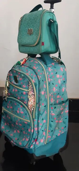 Mochila e Lancheira Flamingo da Kika - Foto 3