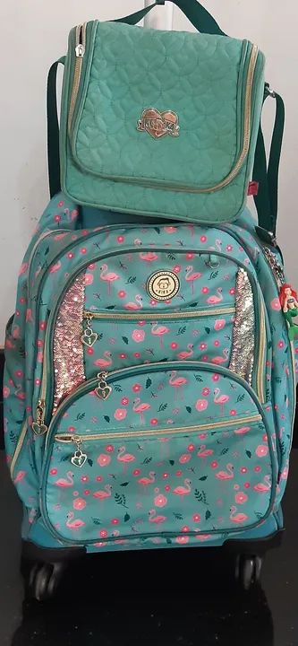 Mochila e Lancheira Flamingo da Kika - Foto 2
