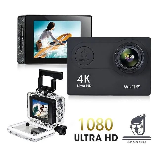 câmera de ação impermeável p 30m com wi-fi e grande angular - Foto 4