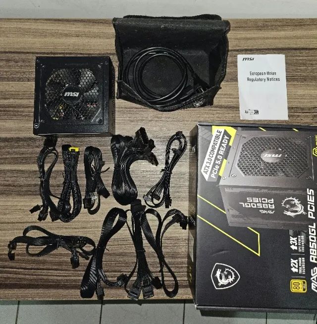 Fonte MSI MAG A850GL, 850W, 80 Plus Gold, Modular, PFC Ativo, Com Cabo, Preto - Foto 6