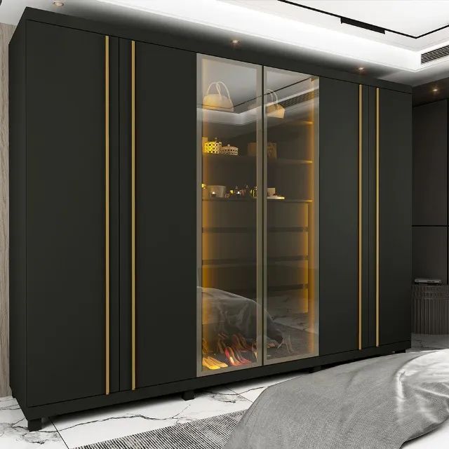 quarto armario roupeiro casal 100% mdf com led  - Foto 2