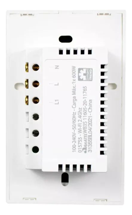 Interruptor Inteligente 1 Via Touch Branco Wi-fi Switch Kian - Foto 4