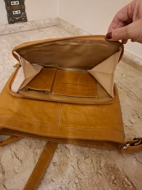 Bolsa couro legítimo EUA - Foto 4