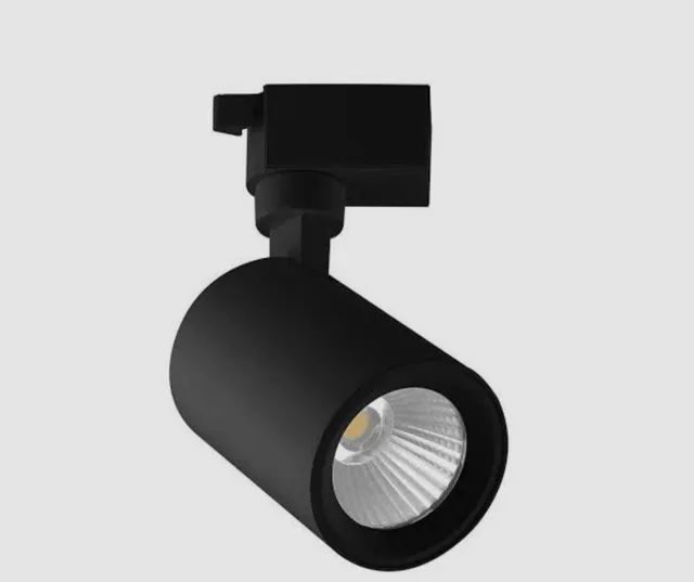 Kit Trilho Eletrificado 3m + 3 Spots Preto - luz Branco Quente