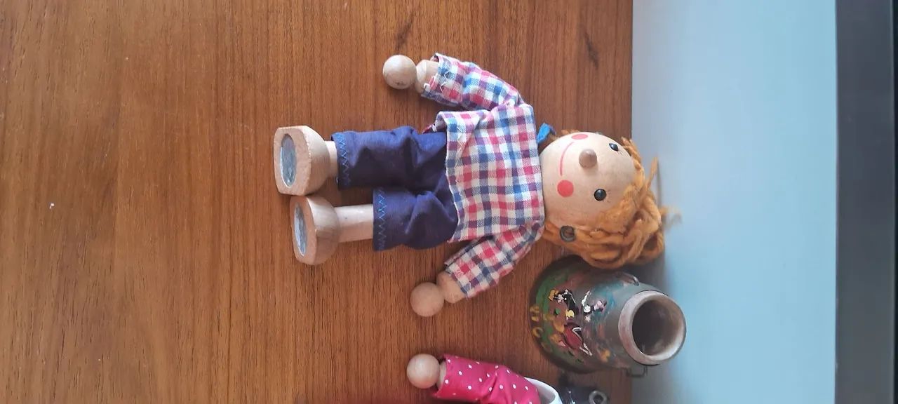 Colecionismo 2 Fantoches Antigos em Madeira  - Foto 5