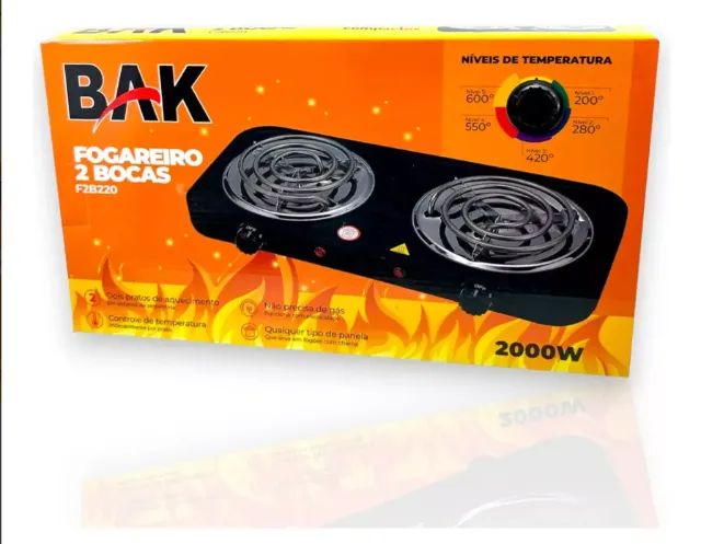 Fogão Elétrico Cooktop Portátil 2 Bocas  110V