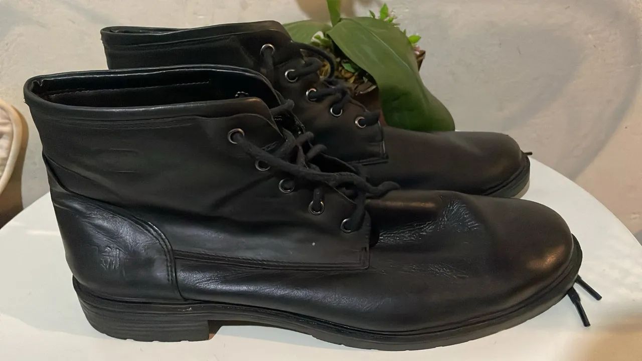 Bota de Couro Masculina Preta 45 - Foto 4