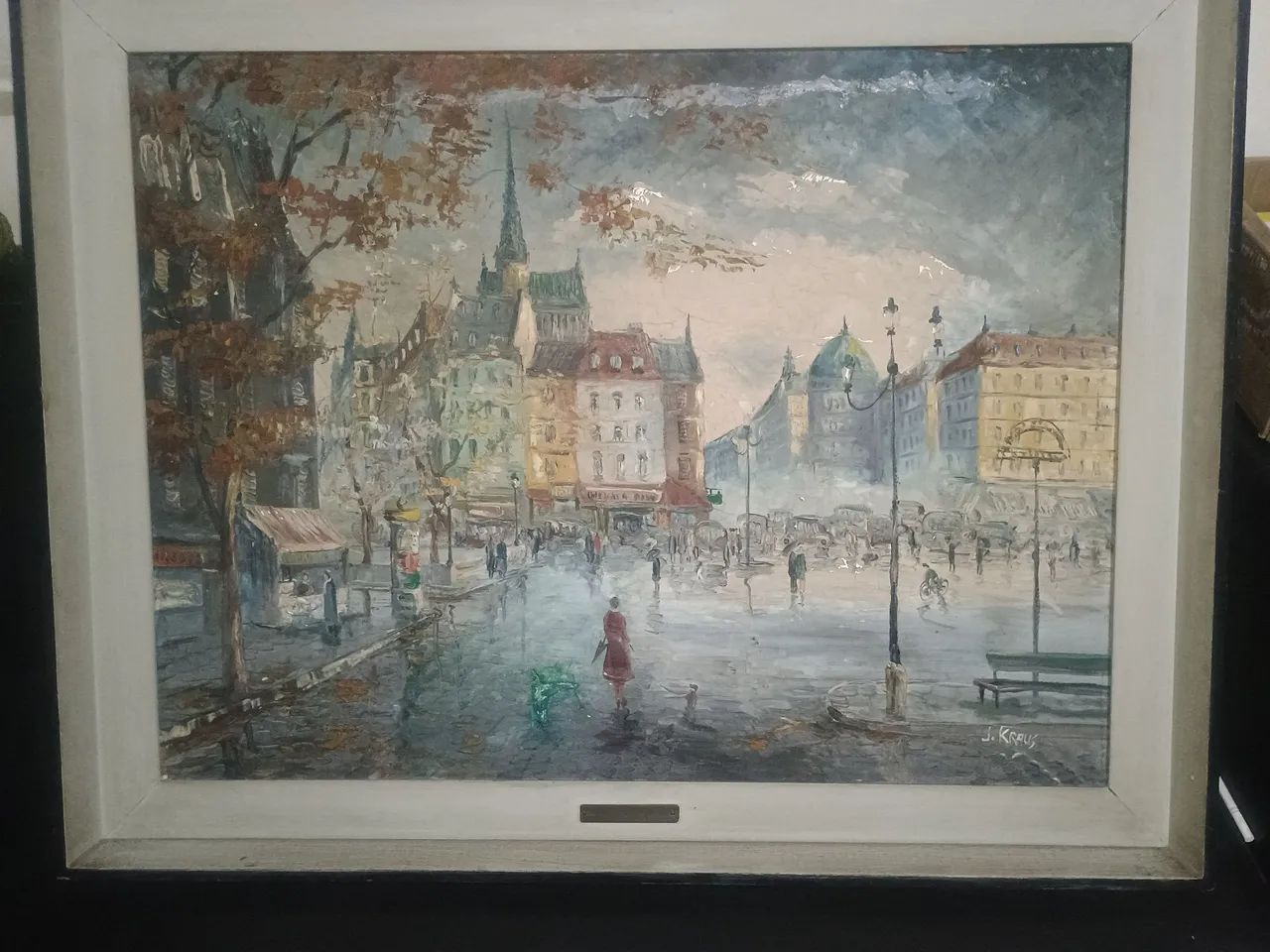 Quadro de pintura a óleo - Cidade Europeia