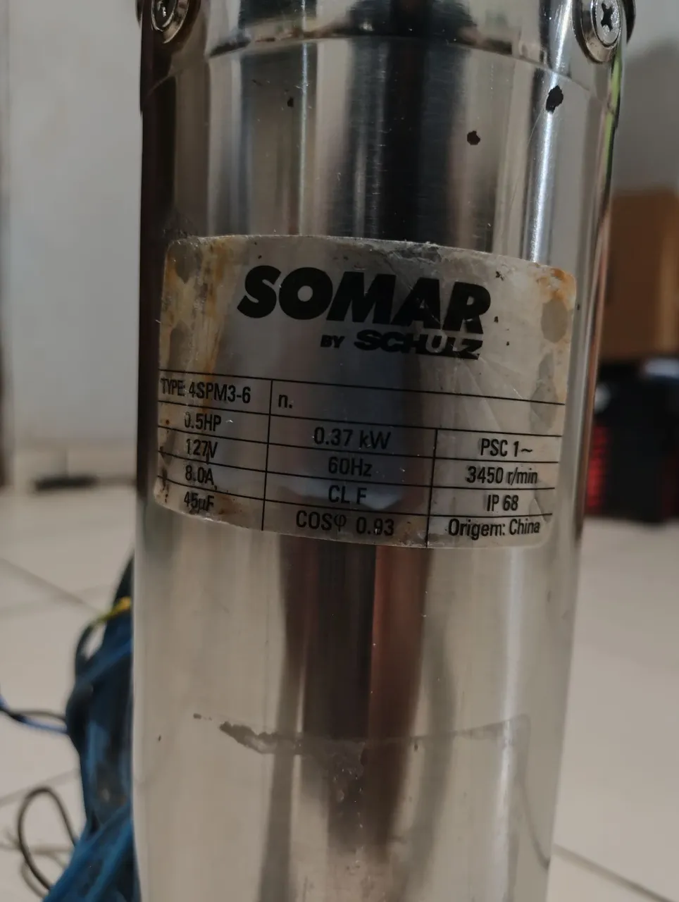 Bomba Submersível SOMAR 0.5HP 127V