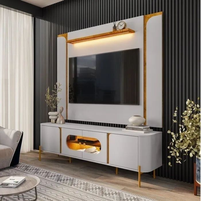 Rack com Painel Jurerê Design Orgânico com LED tt76