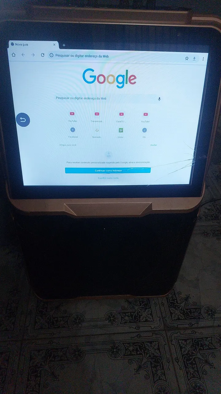 Tablet com tela quebrada