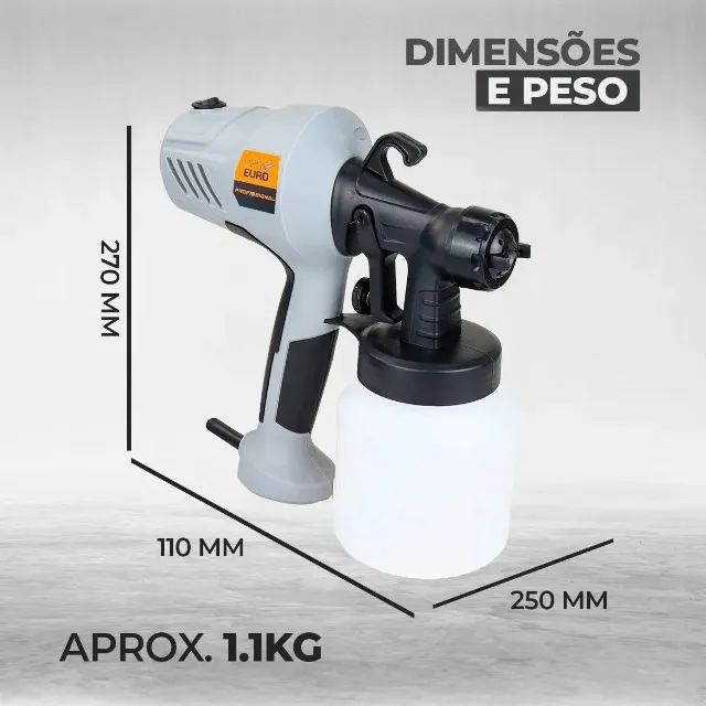 Super Pistola Pintura Pulverizadora 400w 800ml Alta Performance Pró Euro + Garantia - 220V - Foto 5