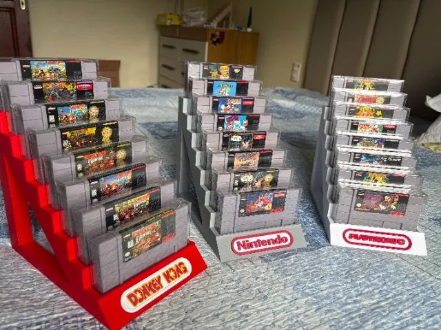 Suporte expositor para cartuchos de super nintendo snes 9 e 8 lugares - Foto 2