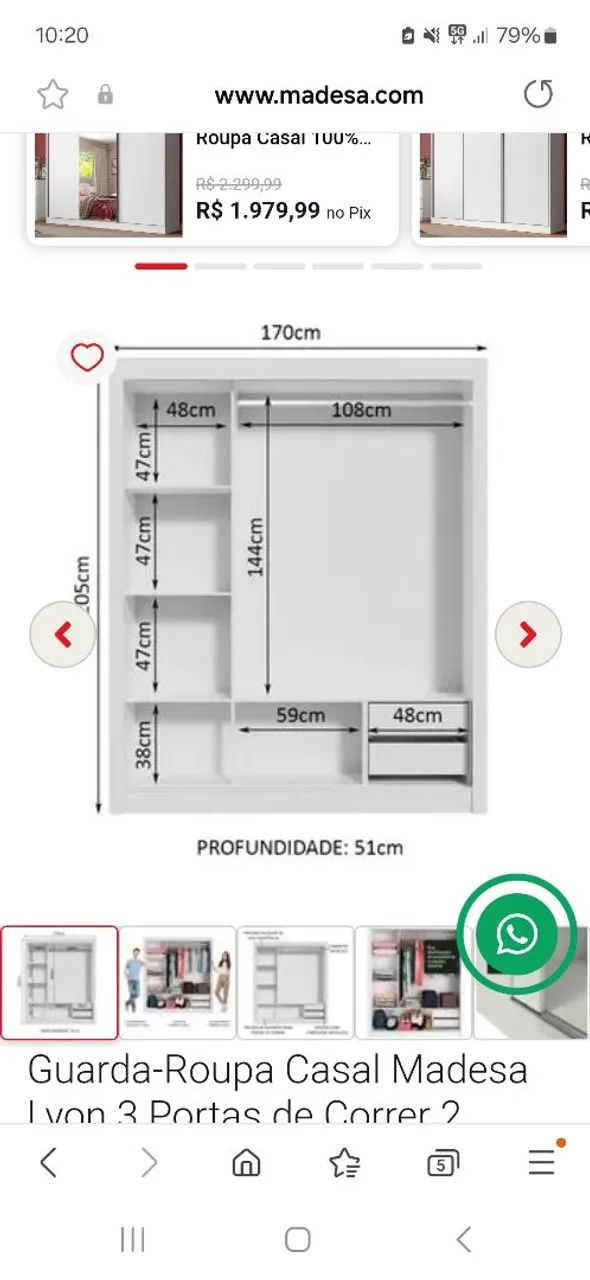 Guarda roupa casal  - Foto 2