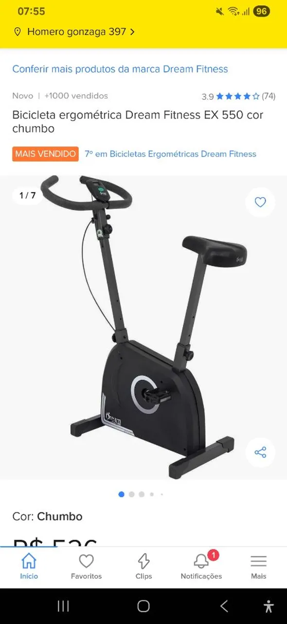 Bicicleta Ergométrica Dream Fitness EX 550 - Chumbo