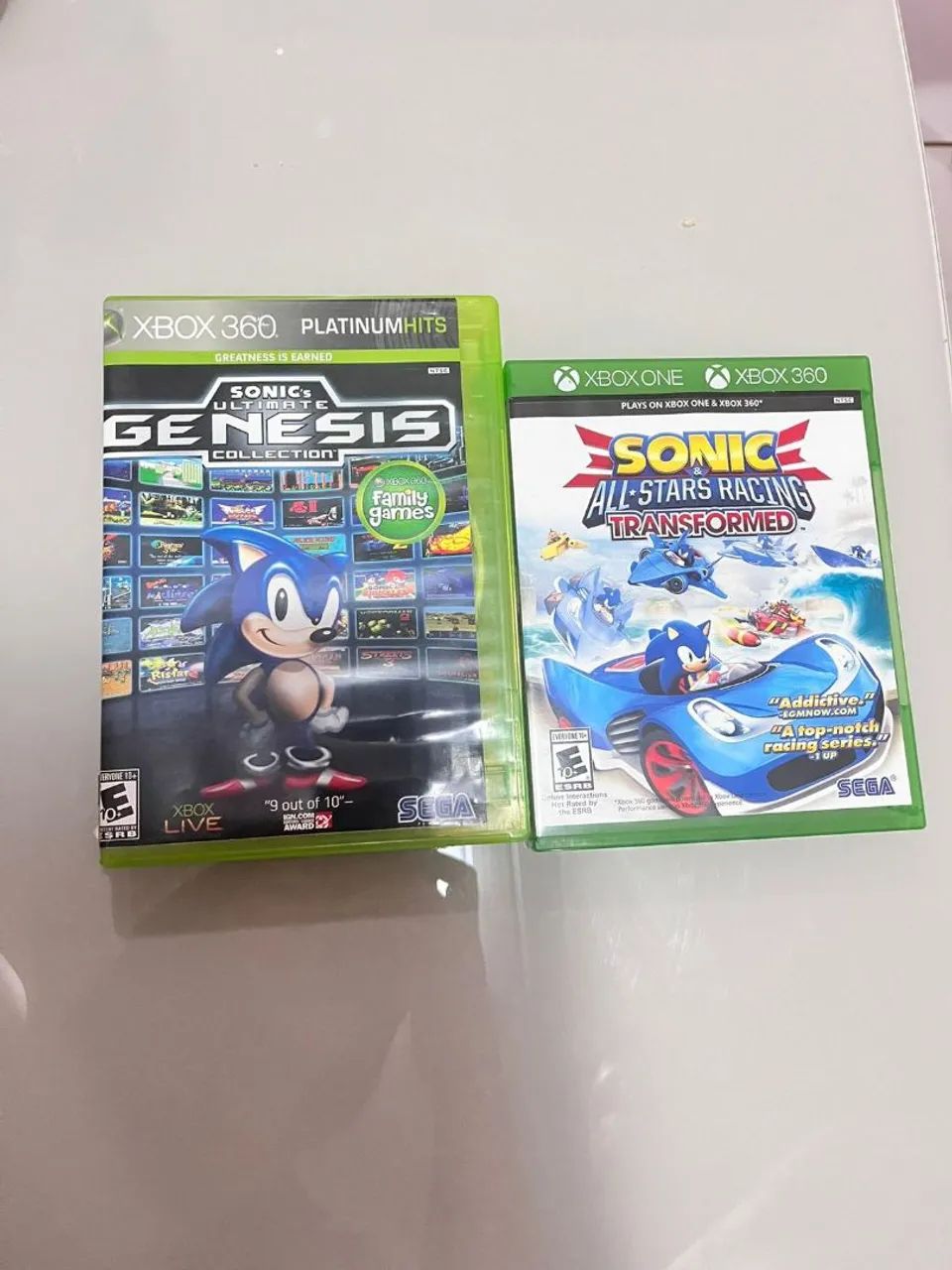 Sonic Genesis e Sonic All-Stars Racing Transformed Xbox 360