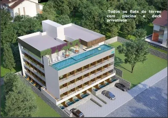 OPORTUNIDADE FLAT NOVO PISCINA PRIVATIVA NO COND. WIAKIKI GARDEN 27M² SALA VARANDA EM PO