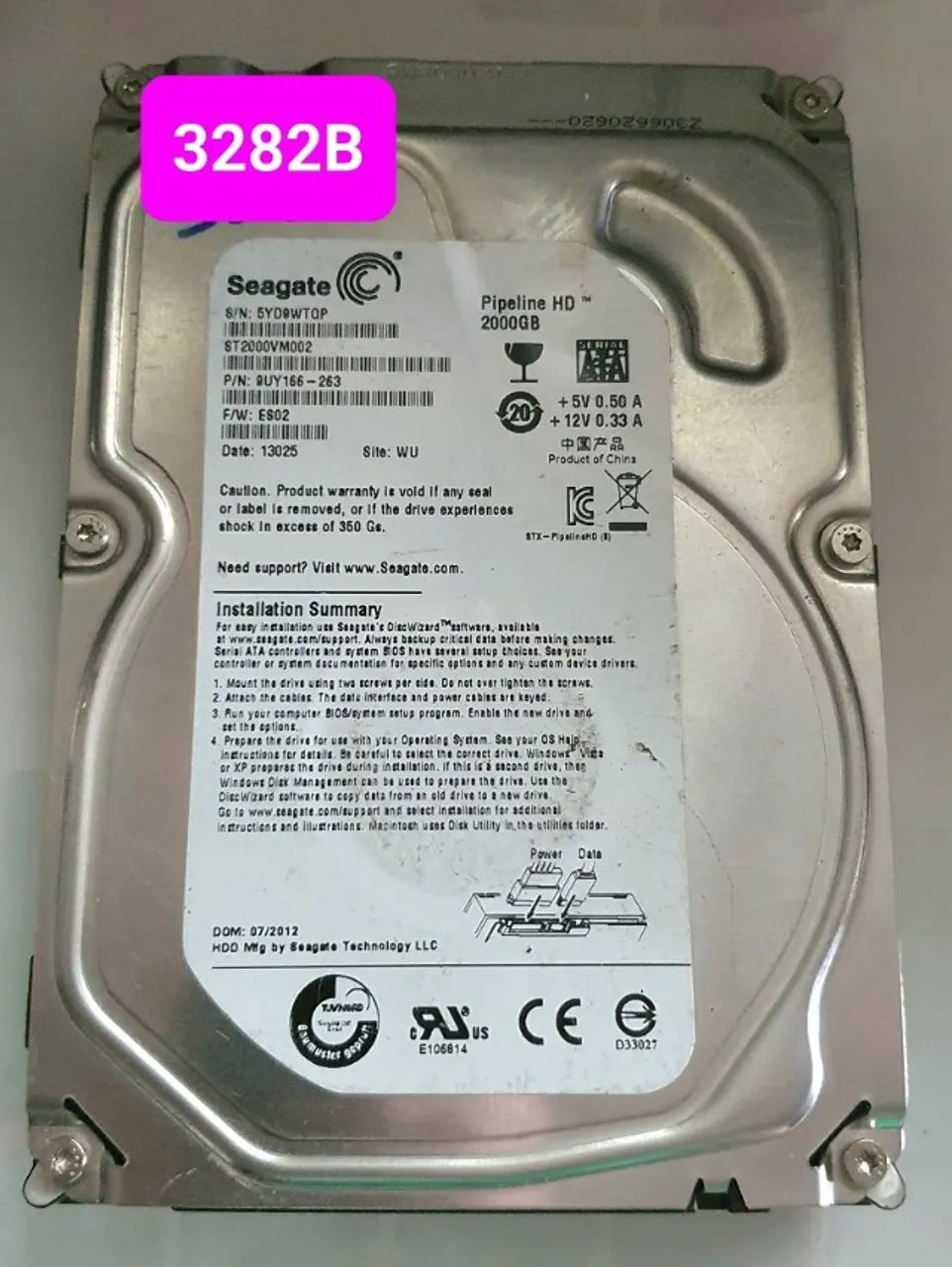 Placa Hd 2 Tb St2000vm002 - Fw: Es02 - Cod. 3282b