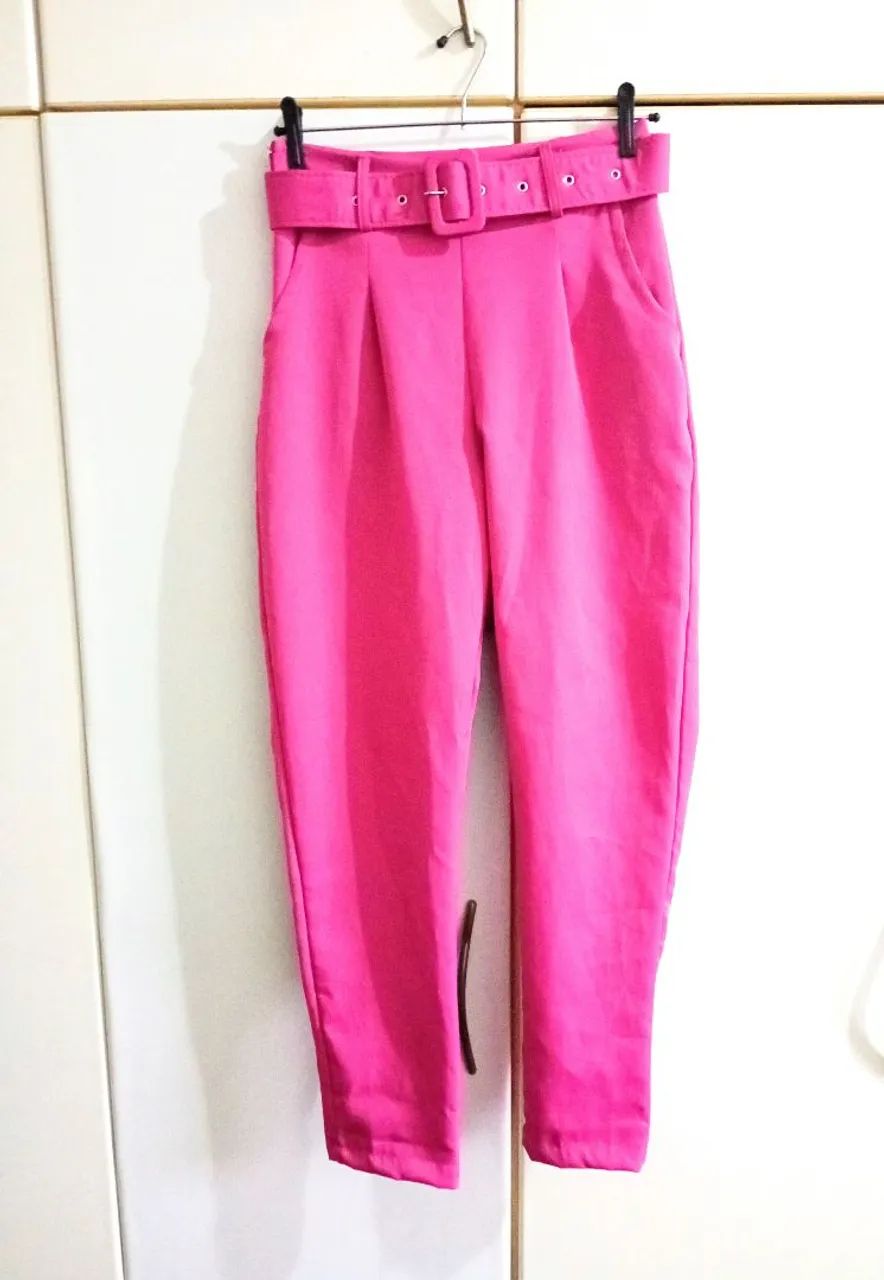 Calça alfaiataria rosa P