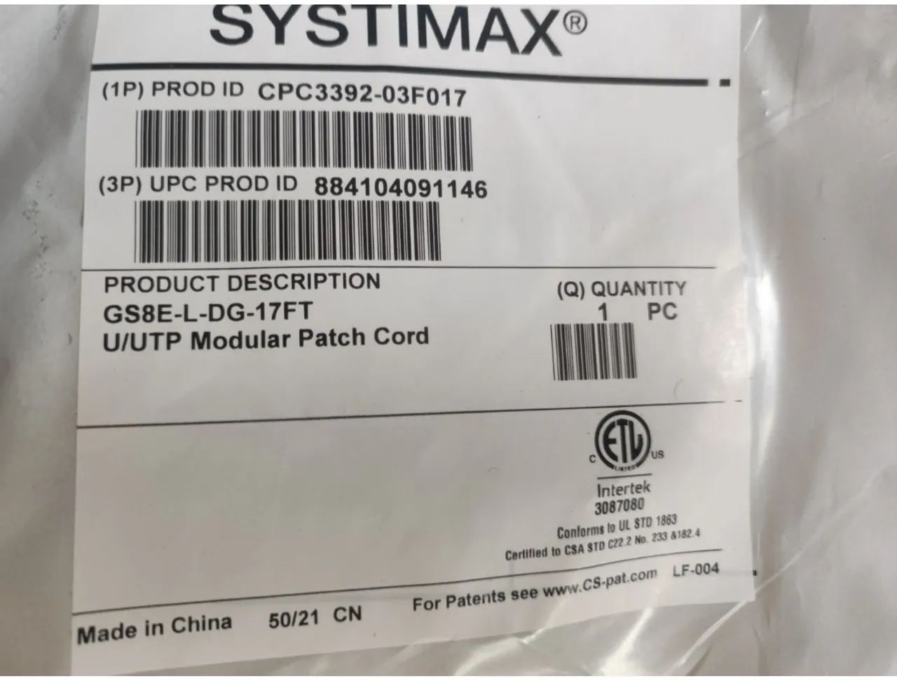 PATCH CORD (CABO DE REDE)TAMANHO METROS COMMSCOPE SYSTYMAX CAT.6  - Foto 2