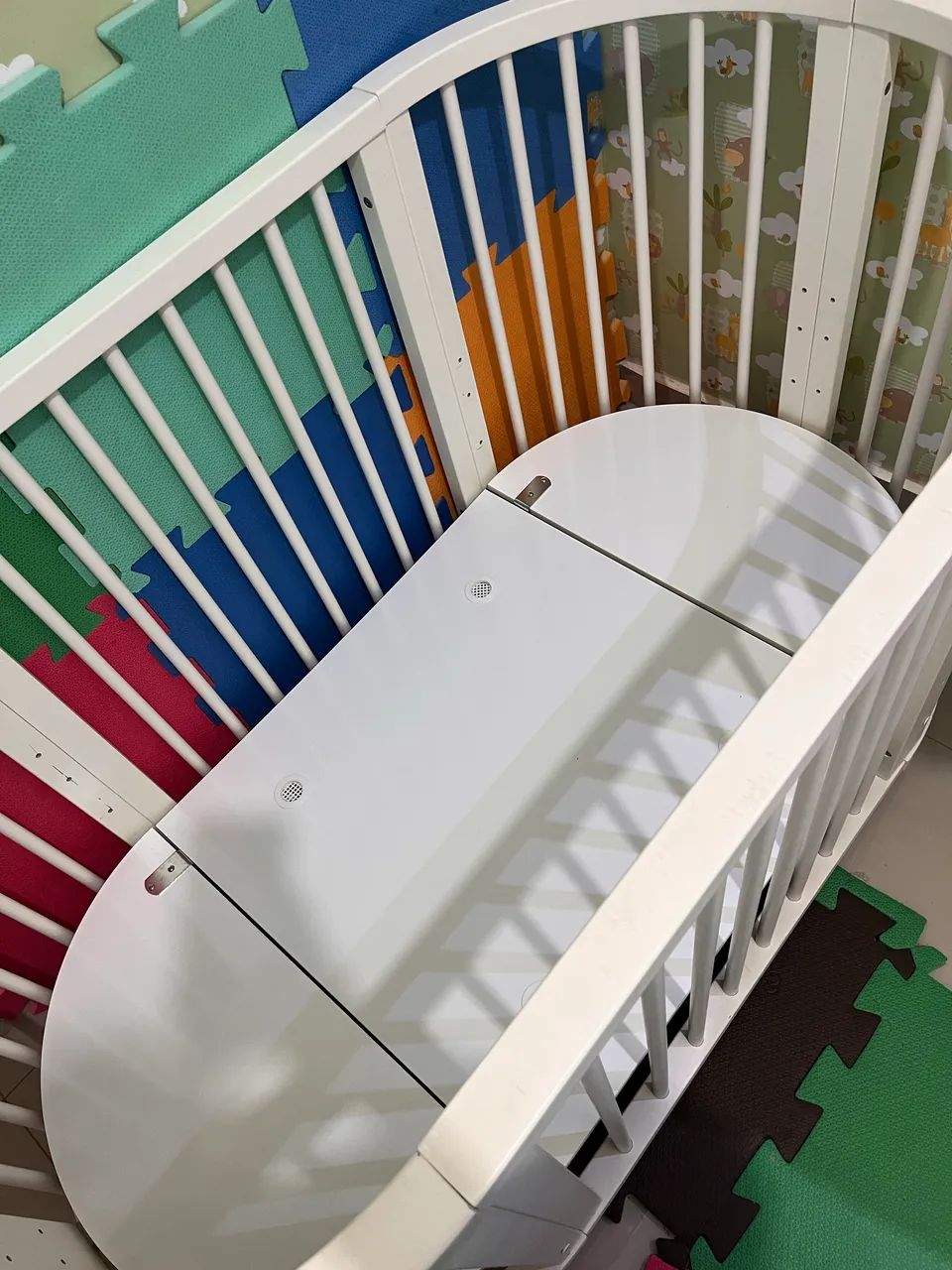 Berço sleep crescer oval madeira maciça 4 em 1 - Foto 6