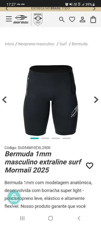 Bermuda Mormaii 1mm Extraline Surf Masculina