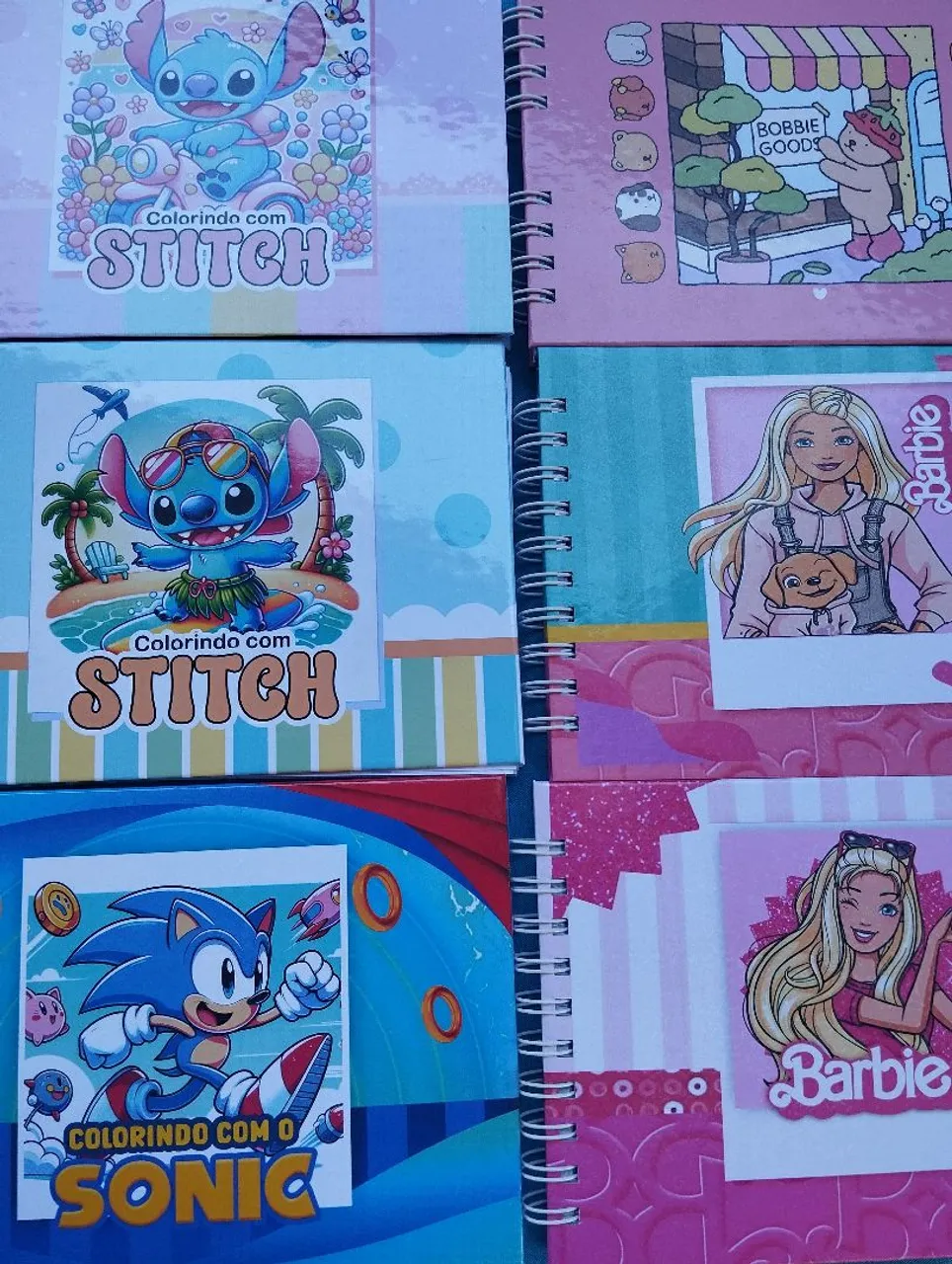 Livros de Colorir: Stitch, Barbie e Sonic
