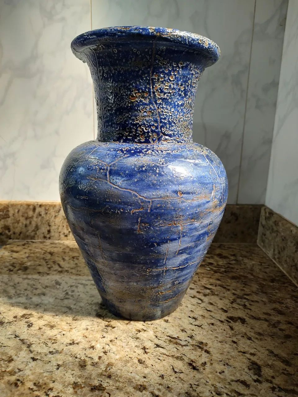 Vaso decorativo azul artesanal - Foto 2