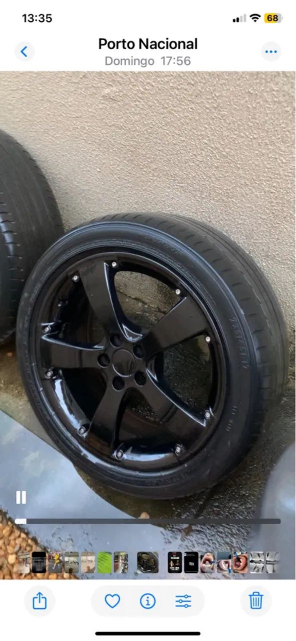 Rodas aro 17 furacão 5x100 valor 2800,00 com os pneus  - Foto 2