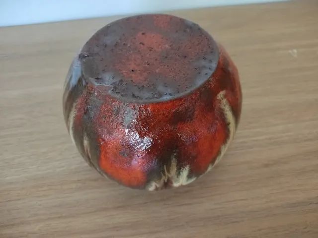 Pequeno Vaso Esmaltado Tipo Vietnamita Redondo Laranja  - Foto 5