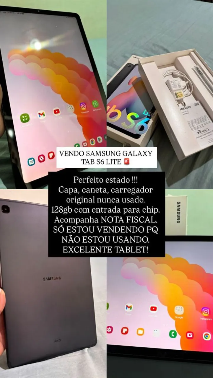 Samsung Galaxy Tab S6 Lite - 128GB + Acessórios