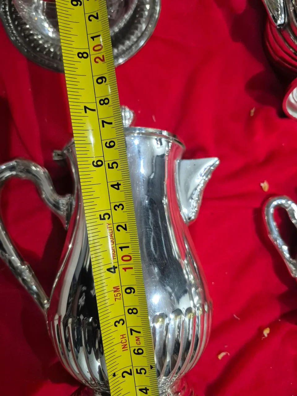 Lindo jogo café/chá espessurada a prata marca Belini - Foto 5