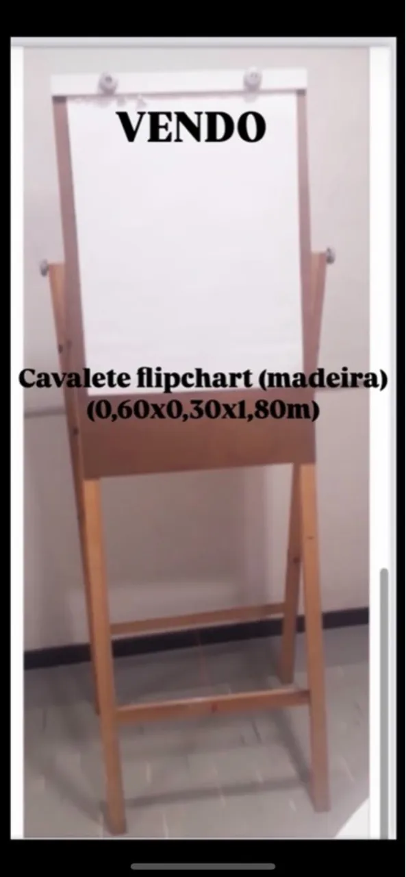 Cavalete flipchart de madeira
